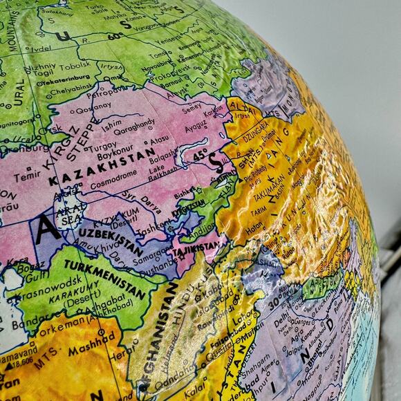 Vintage GLOBEMASTER Legend 12 Inch Diameter Globe Raised Relief Topographic Map - Picture 7 of 9